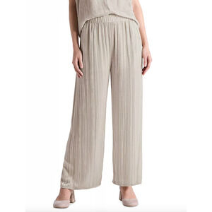 Eileen Fisher Eileen Fisher Wide Leg Crushed Velvet Ankle Pants Almond XL NWT